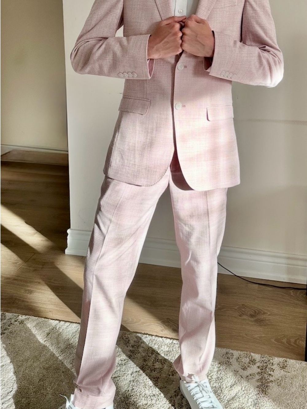 Men's Light Pink Tailored Blazer & Trouser Set